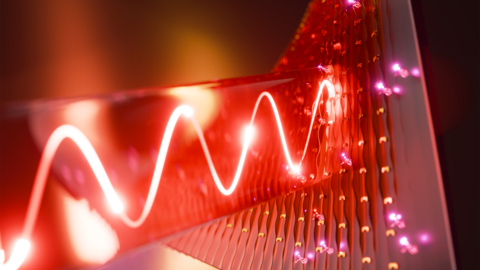 Artistic rendering of high Q resonator and molecules